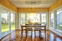 Finished window installation in a dining room