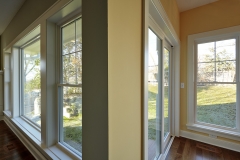 Large windows at a corner of the house