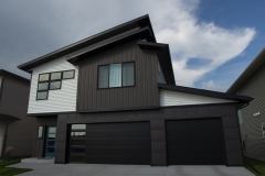 Custom window paneling on a modern home