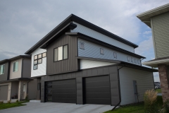 Custom window paneling on a modern home