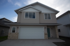 Two story home with vector windows