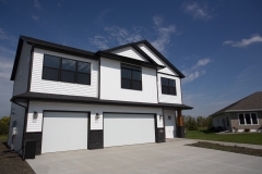 Front of home with high-contrasting colors
