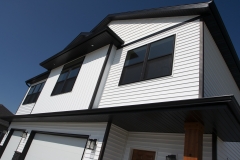 Angled look at new windows on a home