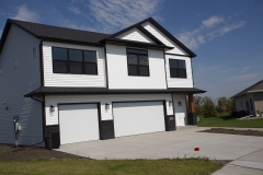 Angled look at new windows on a home