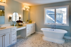 Bathroom remodel with dual vanities