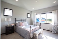 Bedroom with custom windows