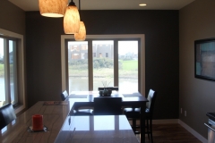 Sliding door installation in a dining room