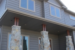 Vector windows on second story of home