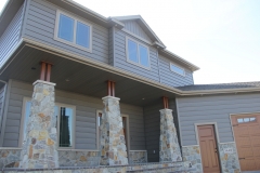 Vector windows on second story of home